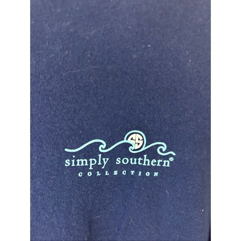 Ss Simply Southern Large L T-shirt flip flops Decks Dock Puppy Turtle Beach Shir - Picture 4 of 8